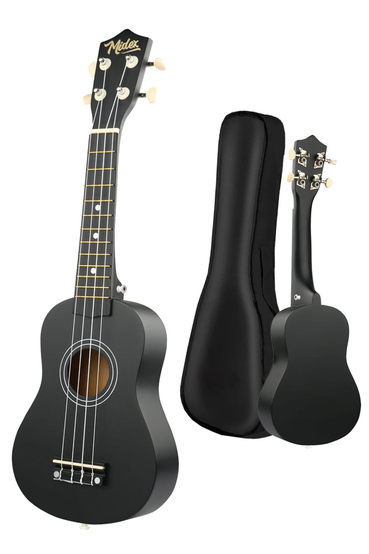 Midex-Ukx-901bk Ukulele soprano negru (geantă METOD PENA) 2