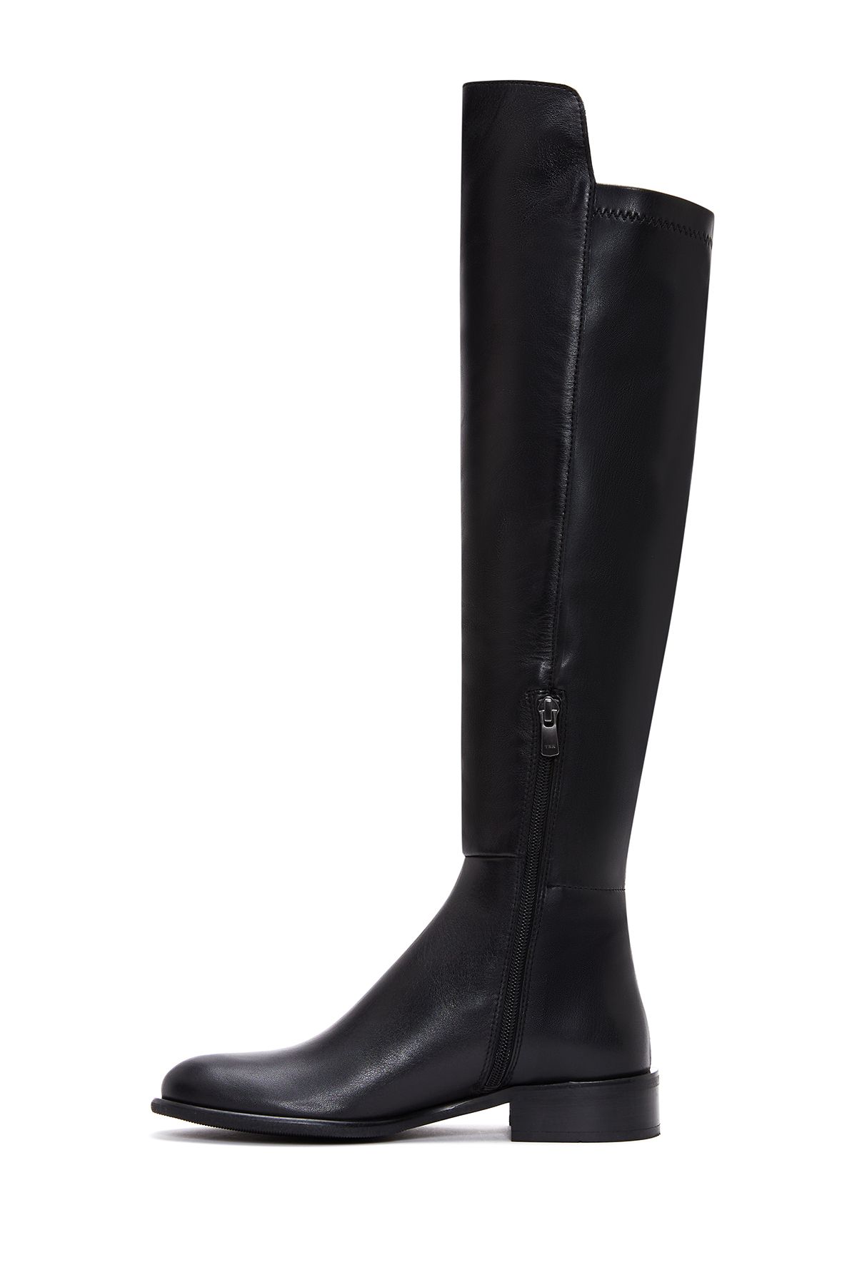 Derimod-Women's Black Zippered Leather Boots 24Wfd 280418 4