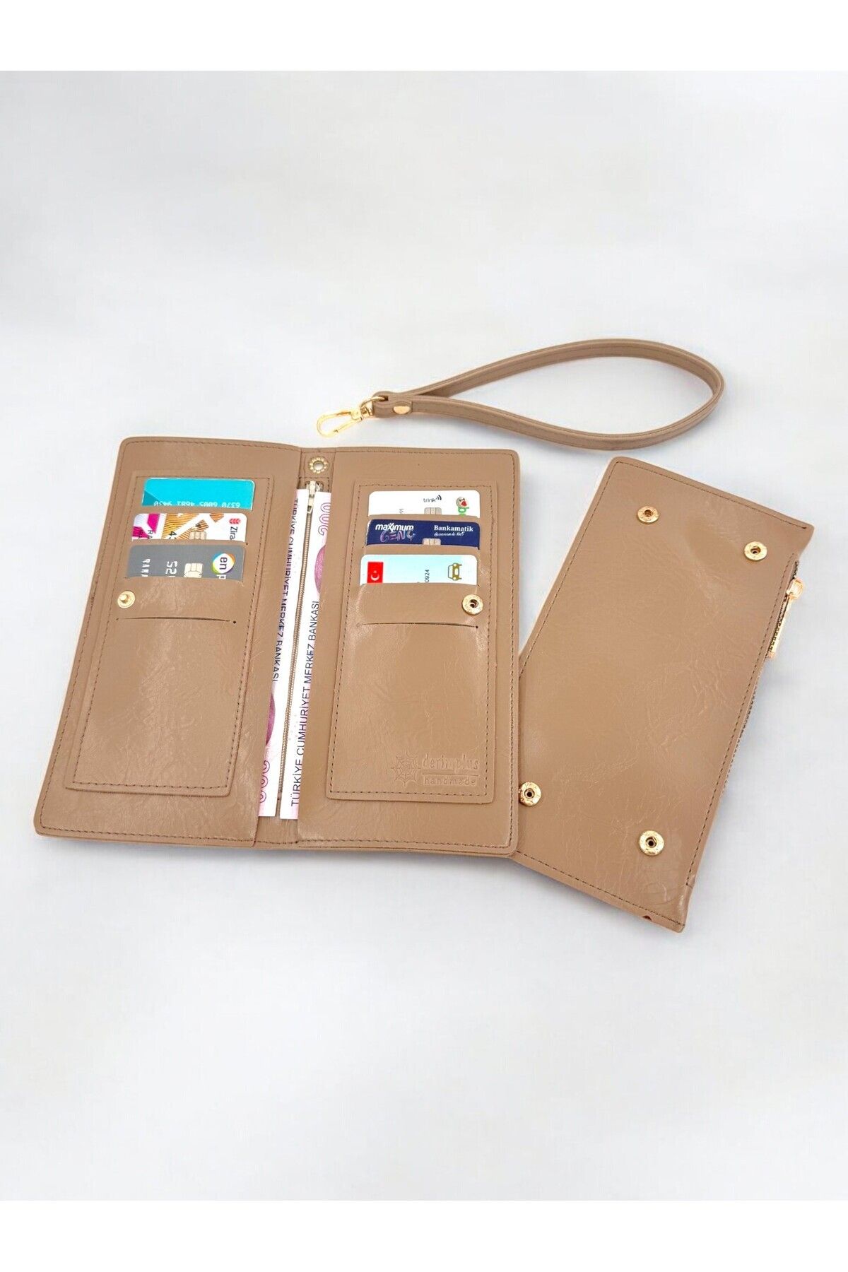 UCCELLO-Hand Straped Zipper Detail Women's Wallet Hand Bag 8