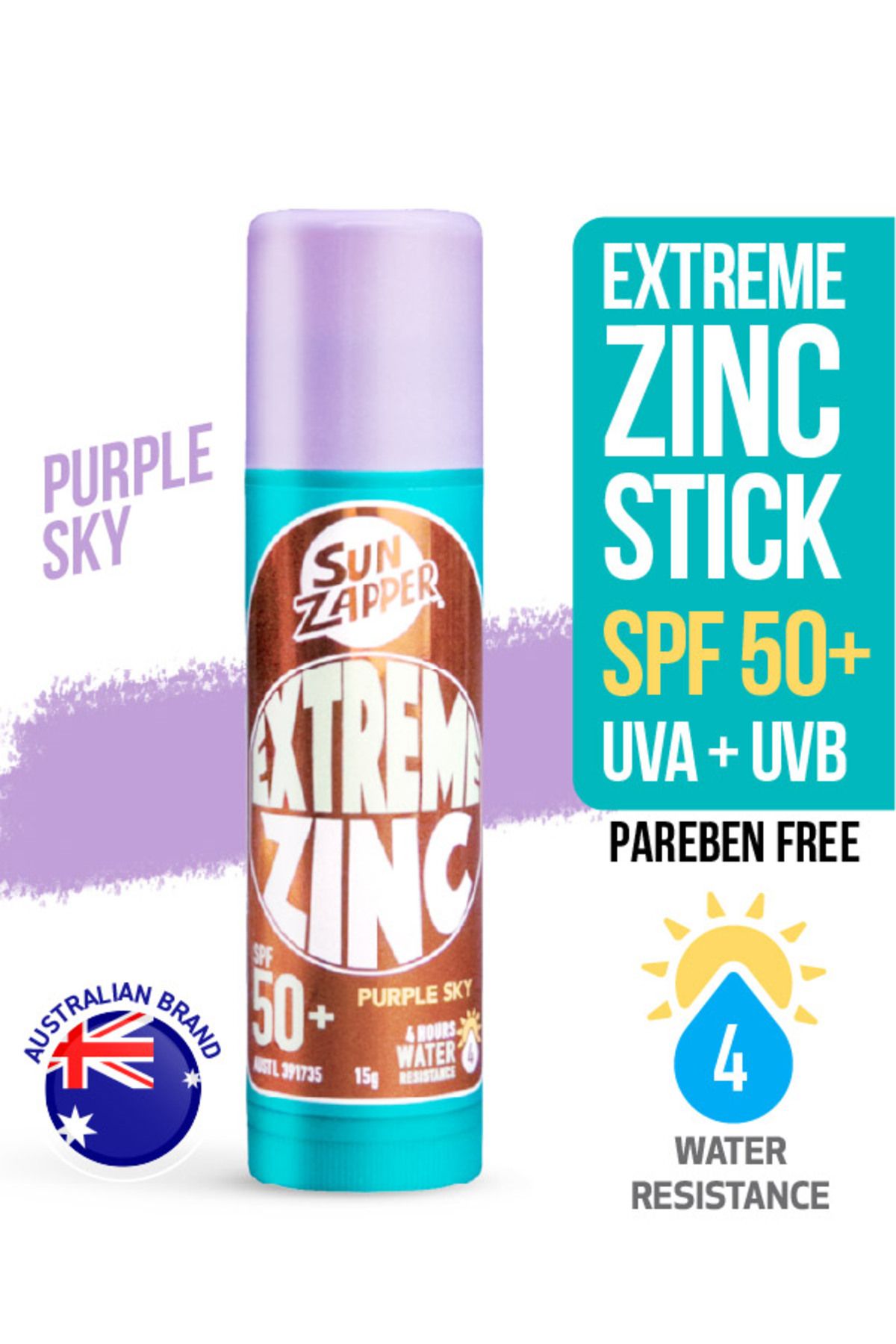 Sun Zapper Extreme Zinc Stick Purple Sky SPF 50+ 15g