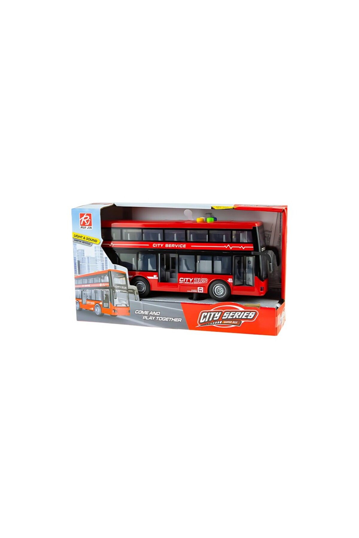 Ceren Oyuncak Ceren Ctoys Kırmızı Çift Katlı Sesli Işıklı Sürtmeli Otobüs Rj5504