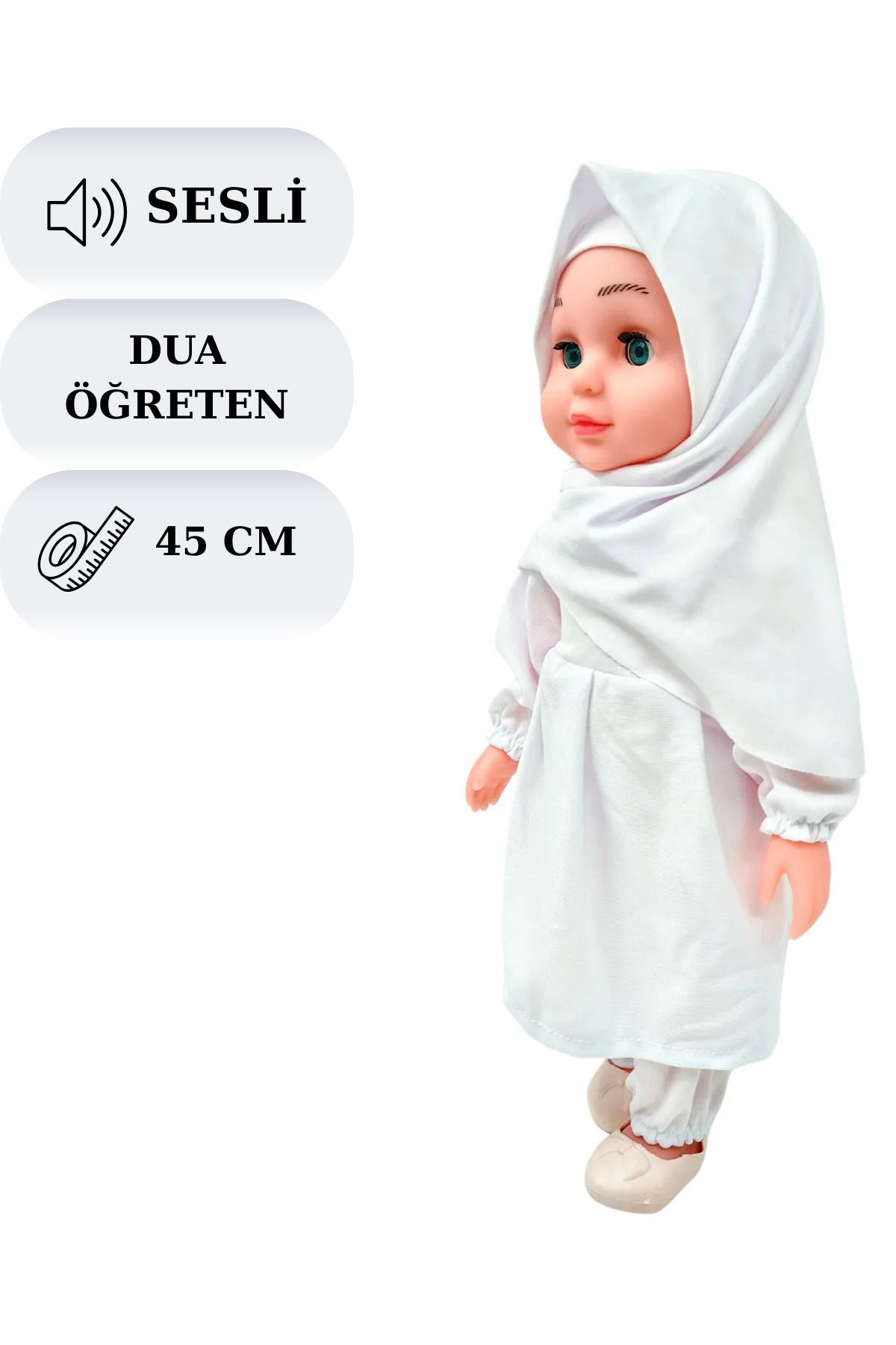 craftivio Sesli Tesettürlü Meryem Et Bebek 45 cm