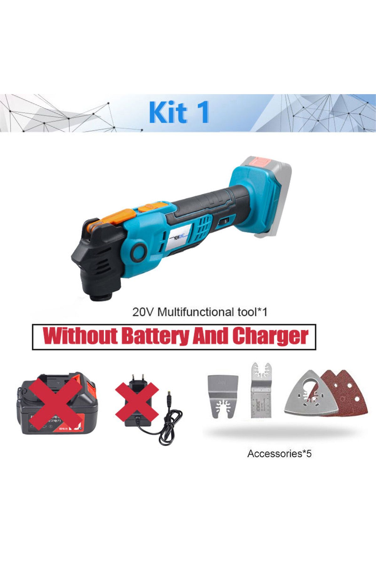 NEWONE-Kit1 Cordless 20v Quickrelease Oscillating Tool Multifunction Tool Anti-vibration Compatible 1