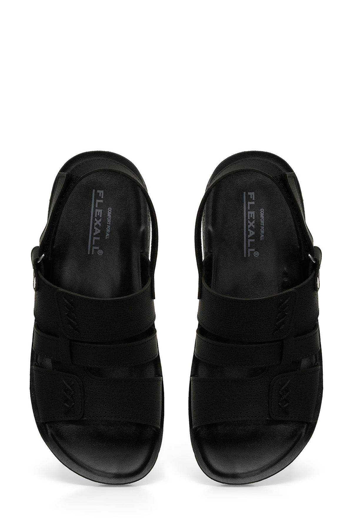 Flexall-CURASS 4FX Schwarze Herrensandalen 4
