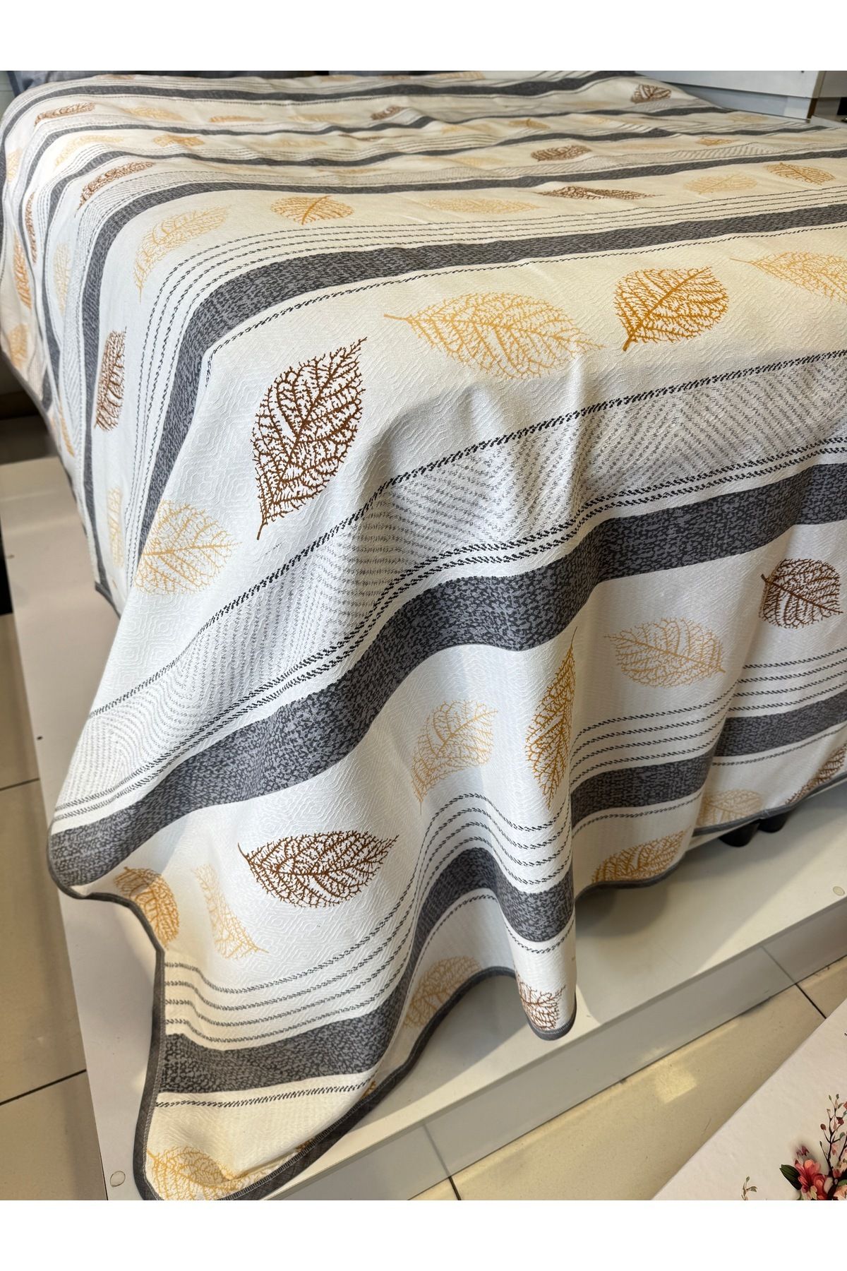 ŞENER HOME-Leaf Pattern Printed 150X240 Cm. Single Single Pike 2