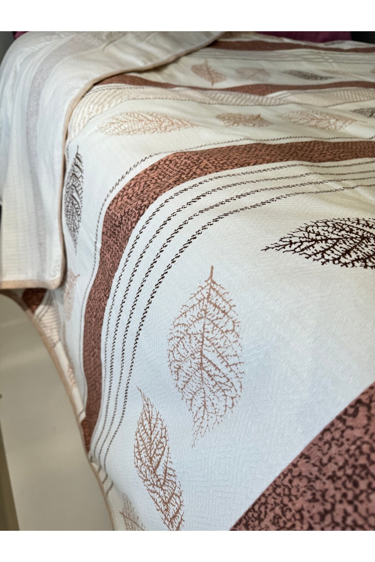 ŞENER HOME-Leaf Pattern Printed 150X240 Cm. Single Single Pike 1