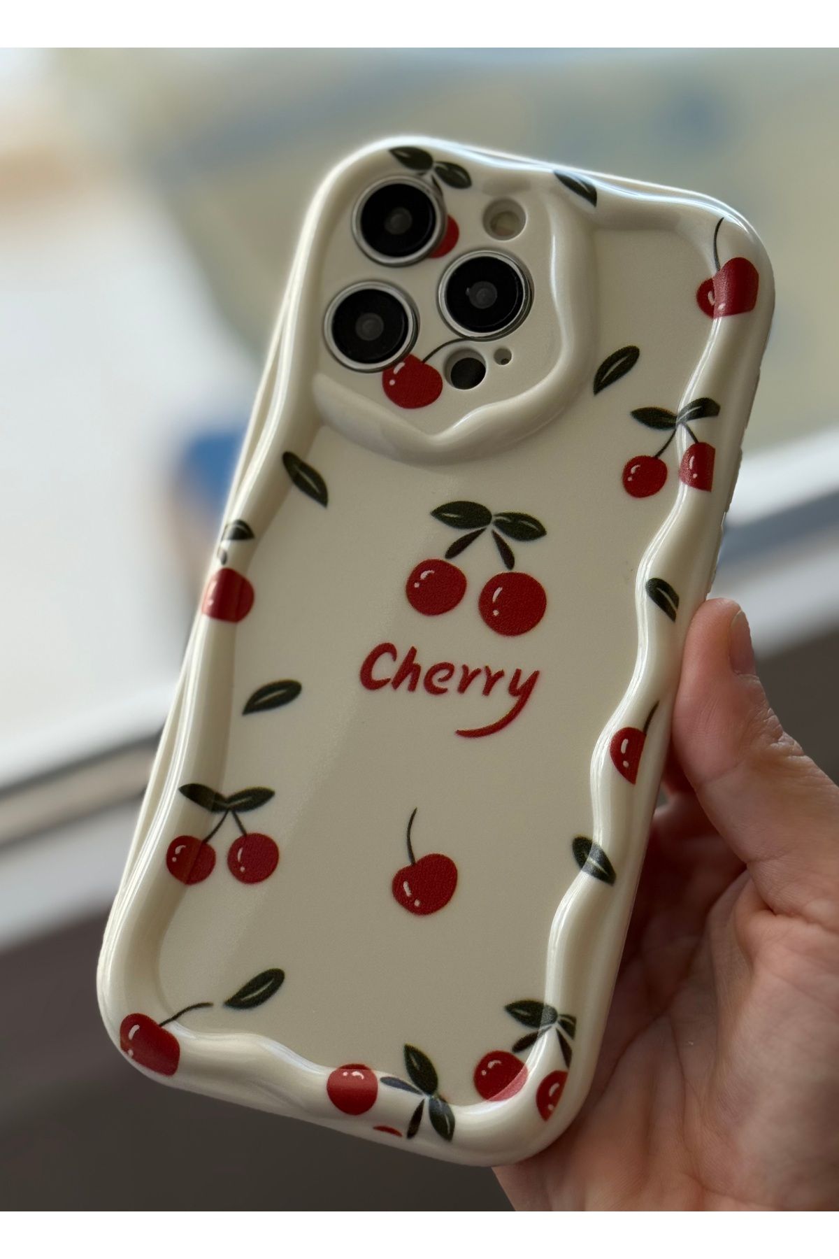 FİŞNEİLETİŞİM İPHONE 15 PROMAX UYUMLU KİRAZ DESENLİ CHERRY KILIF