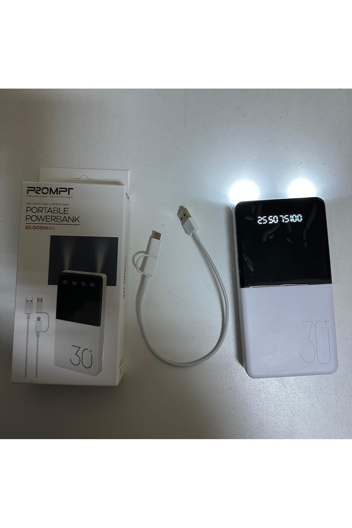 Q1TECH 30.000 mAH + ÇİFT USB + ÇİFT EL FENERİ + HIZLI ŞARJ + LED GÖSTERGE