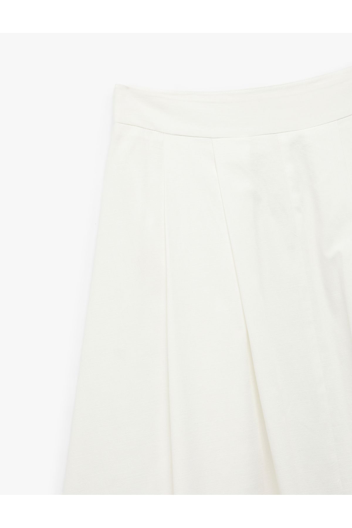 Koton-X Melis Ağazat - Cotton Gabardine Fabric Lined A-Line Pleated Long Skirt 6