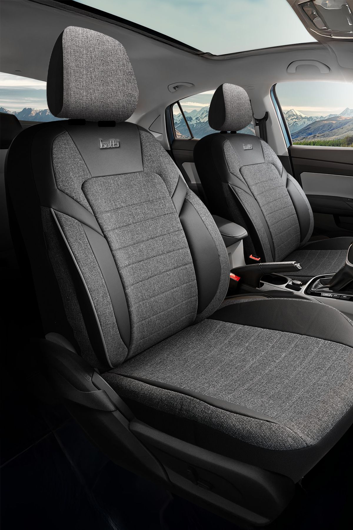 BOTİ Butti Lino Serisi Keten Oto Koltuk Kılıfı – Airbag Uyumlu Tam Set – Ön & Arka Koltuk