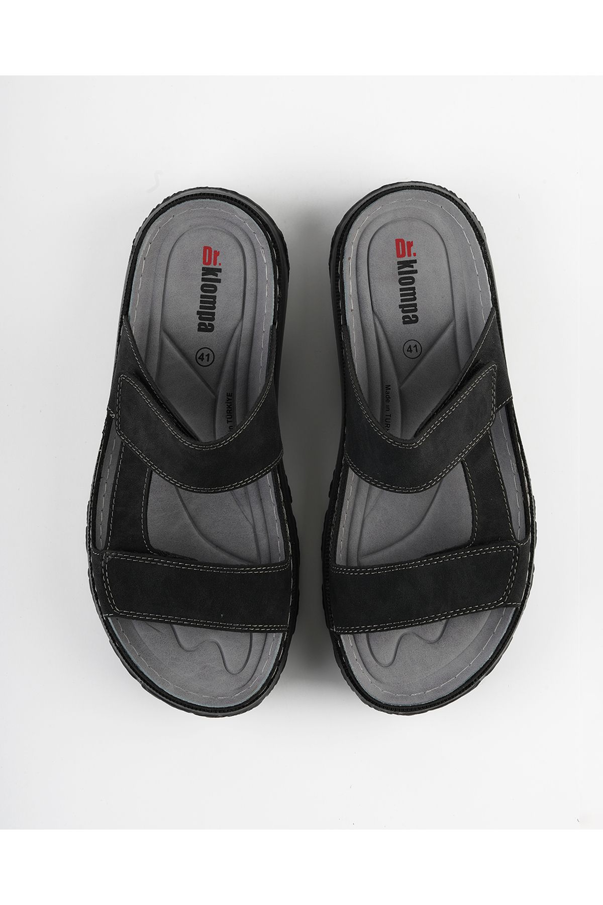 DR KLOMPA-Men's Comfortable Black Slippers Tarlik Orthopedic Sole 5
