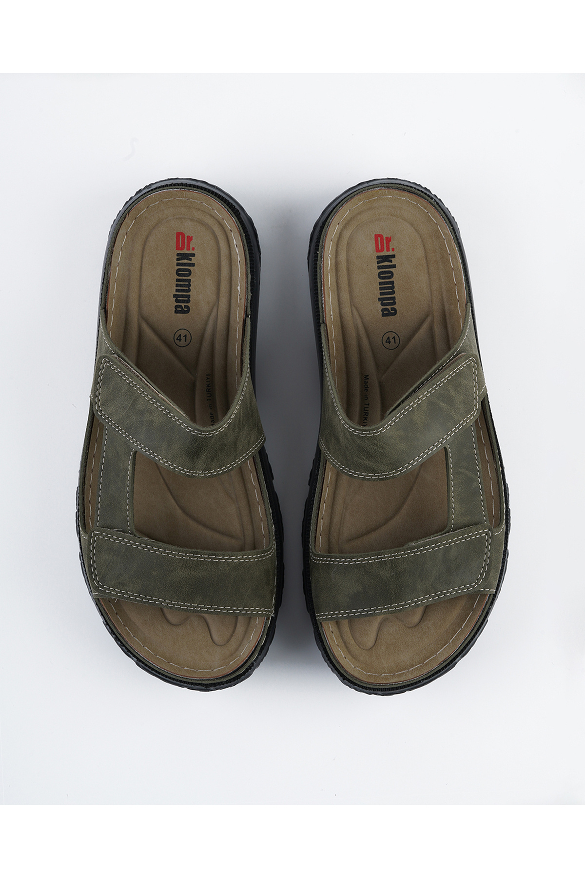 DR KLOMPA-Men's Slippers - Khaki - Comfort Supported Structure, Stylish Design, Soft Sole, Suitable for Daily Use 5