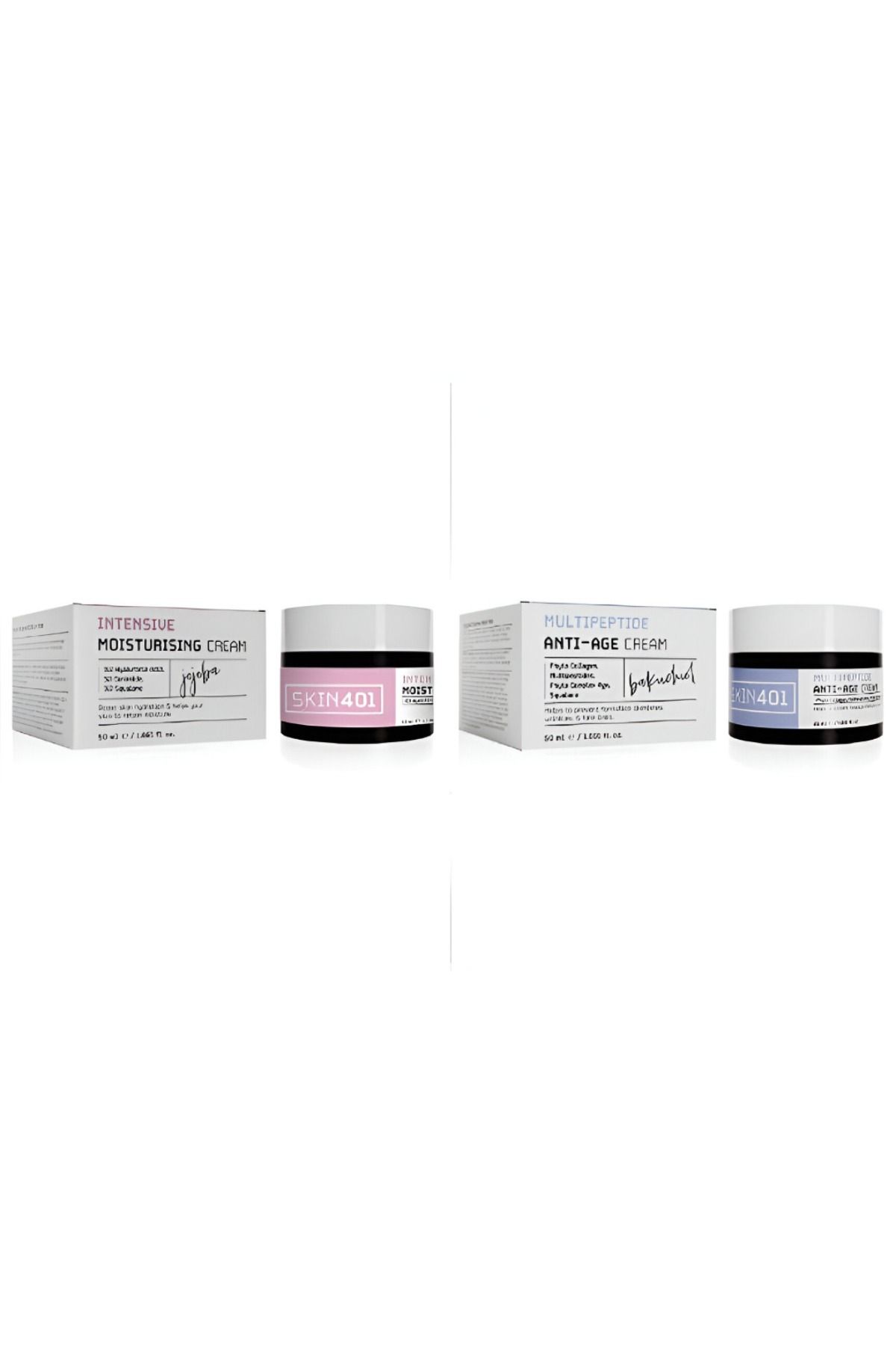 Skin401 Ultra Nemlendirici ve Multipeptiler ile Kırışıklık Karşıtı 2'li Krem Seti