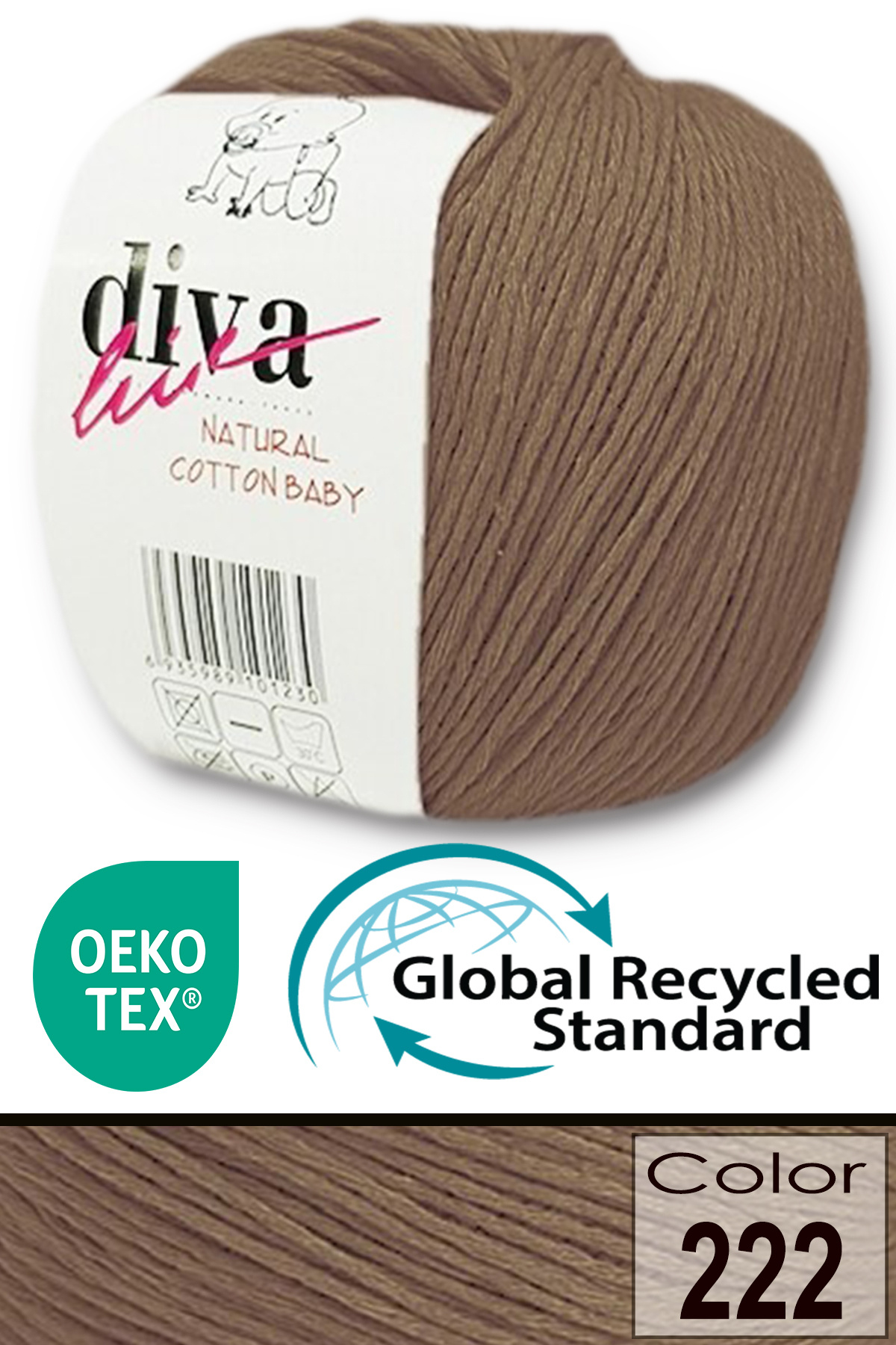 Diva İplik Premium Amigurumi Ipi Punch (PANÇ) Bebe Soft Cotton 50 gr Örgü Pamuk Ip - Camel