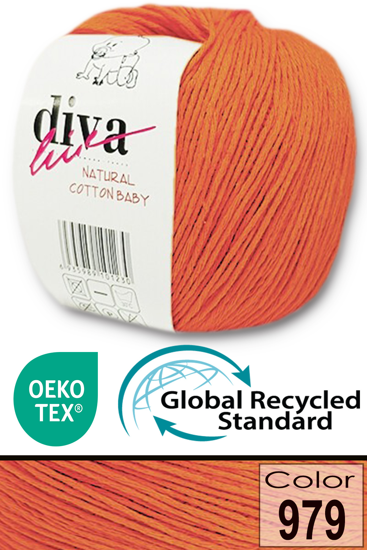 Diva İplik Premium Amigurumi Ipi Punch (PANÇ) Bebe Soft Cotton 50 gr Örgü Pamuk Ip - Turuncu