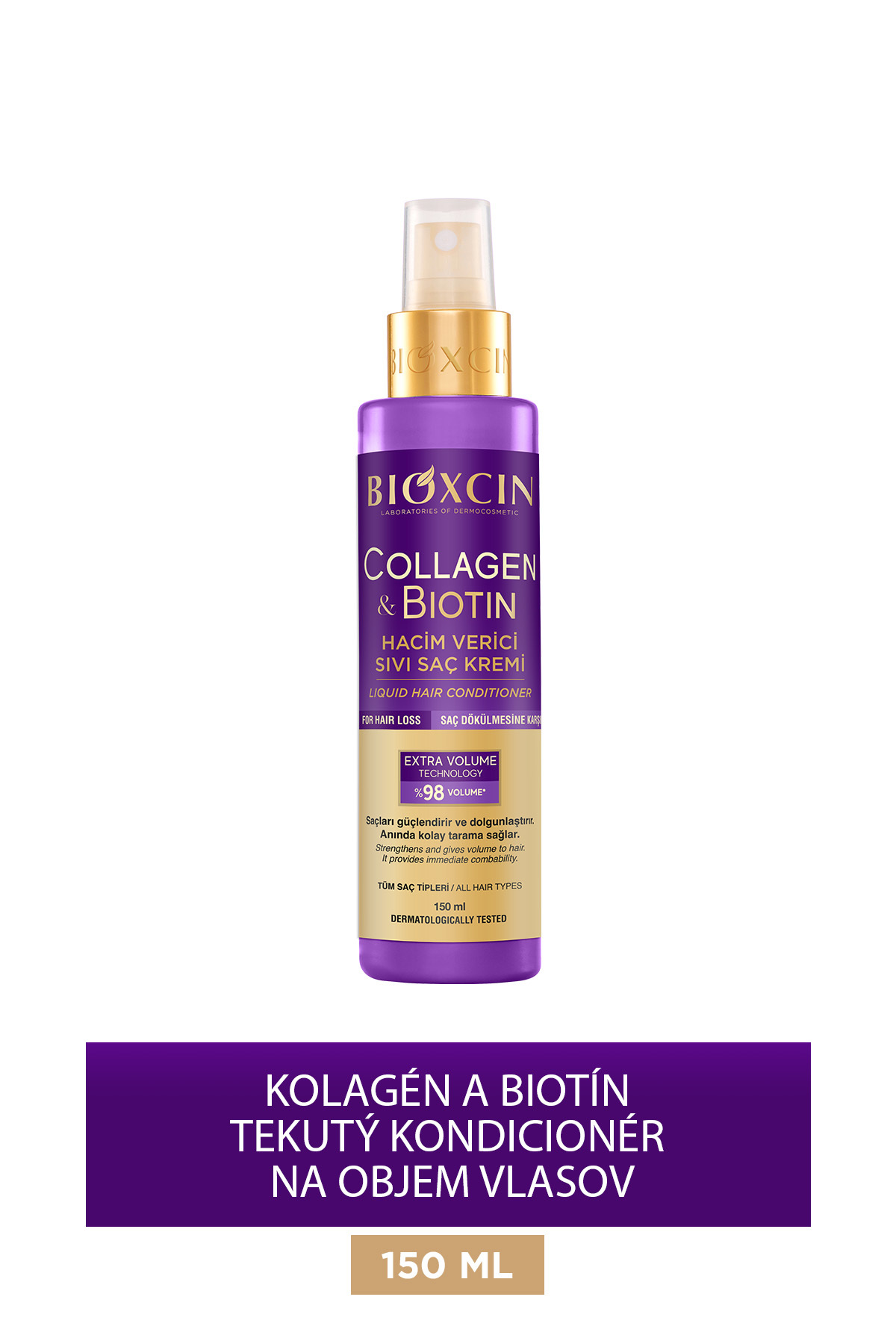 Bioxcin Collagen & Biotin Extra Volume Tekutý kondicionér 150 ml - Kolagénový...