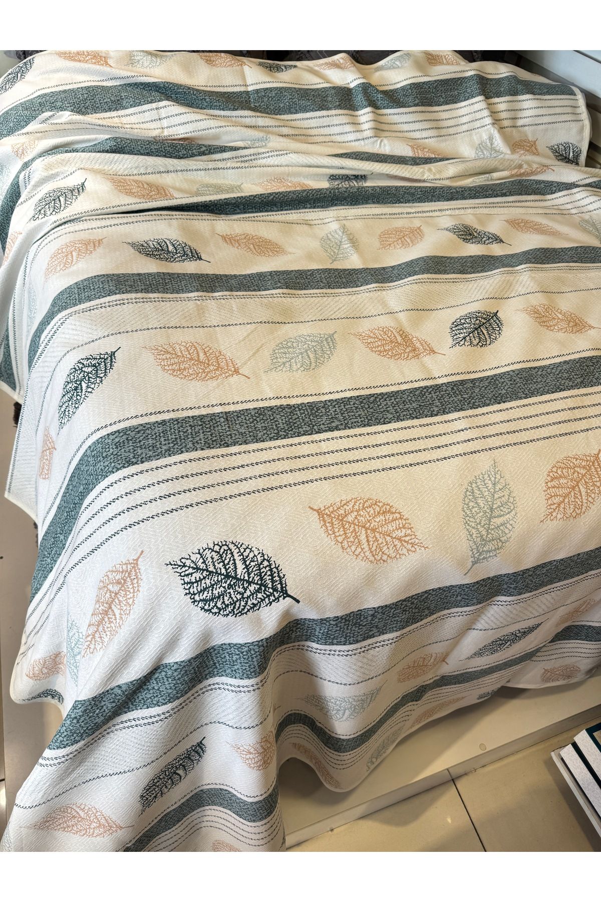 ŞENER HOME-Leaf Pattern Printed 150X240 Cm. Single Single Pike 5