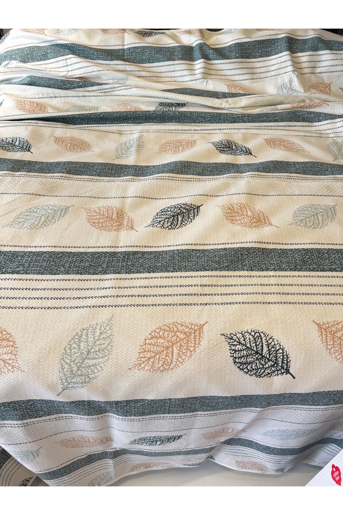 ŞENER HOME-Leaf Pattern Printed 200X240 Cm. Double (Battal) Single Pike 1