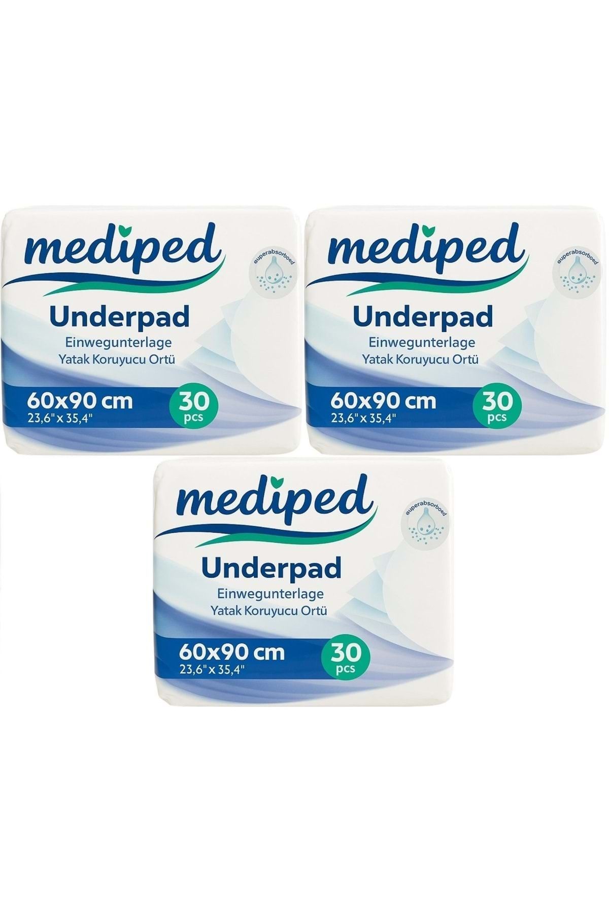 Mediped Hasta Alt Açma Yatak Koruyucu Örtü 60*90cm Klasik 90 Adet (3PK*30)