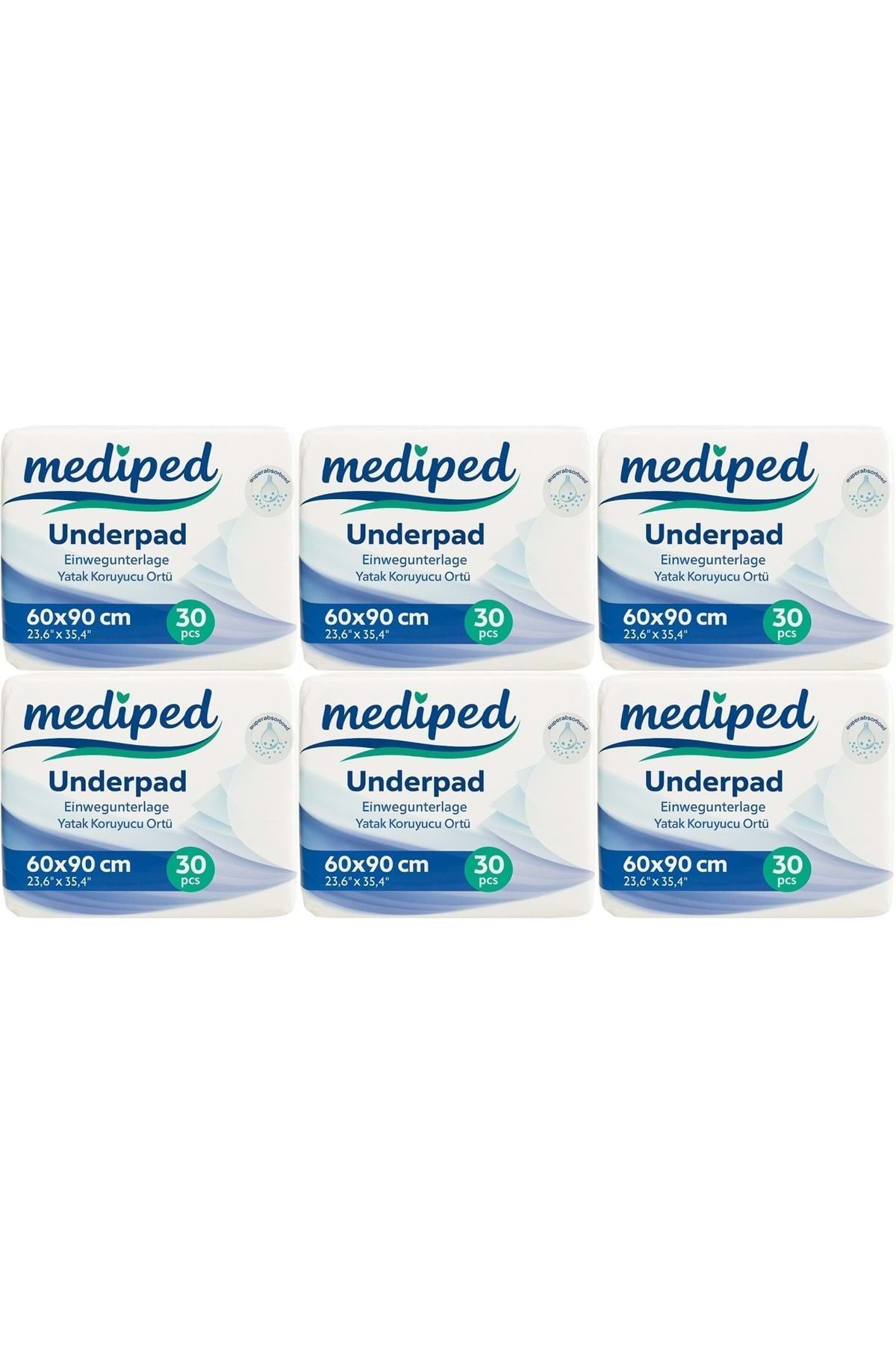 Mediped Hasta Alt Açma Yatak Koruyucu Örtü 60*90cm Klasik 180 Adet (6PK*30)