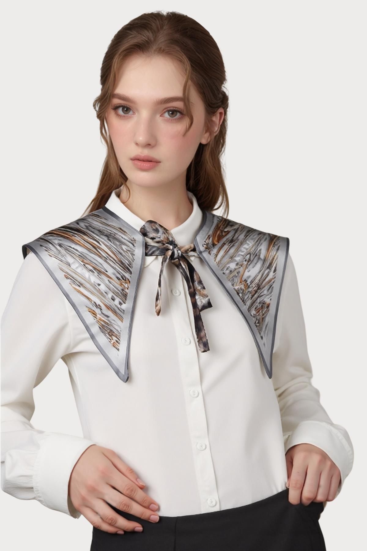 Walkenzo 4863 Şık Bağlamalı Modern Kadın Omuz Şalı