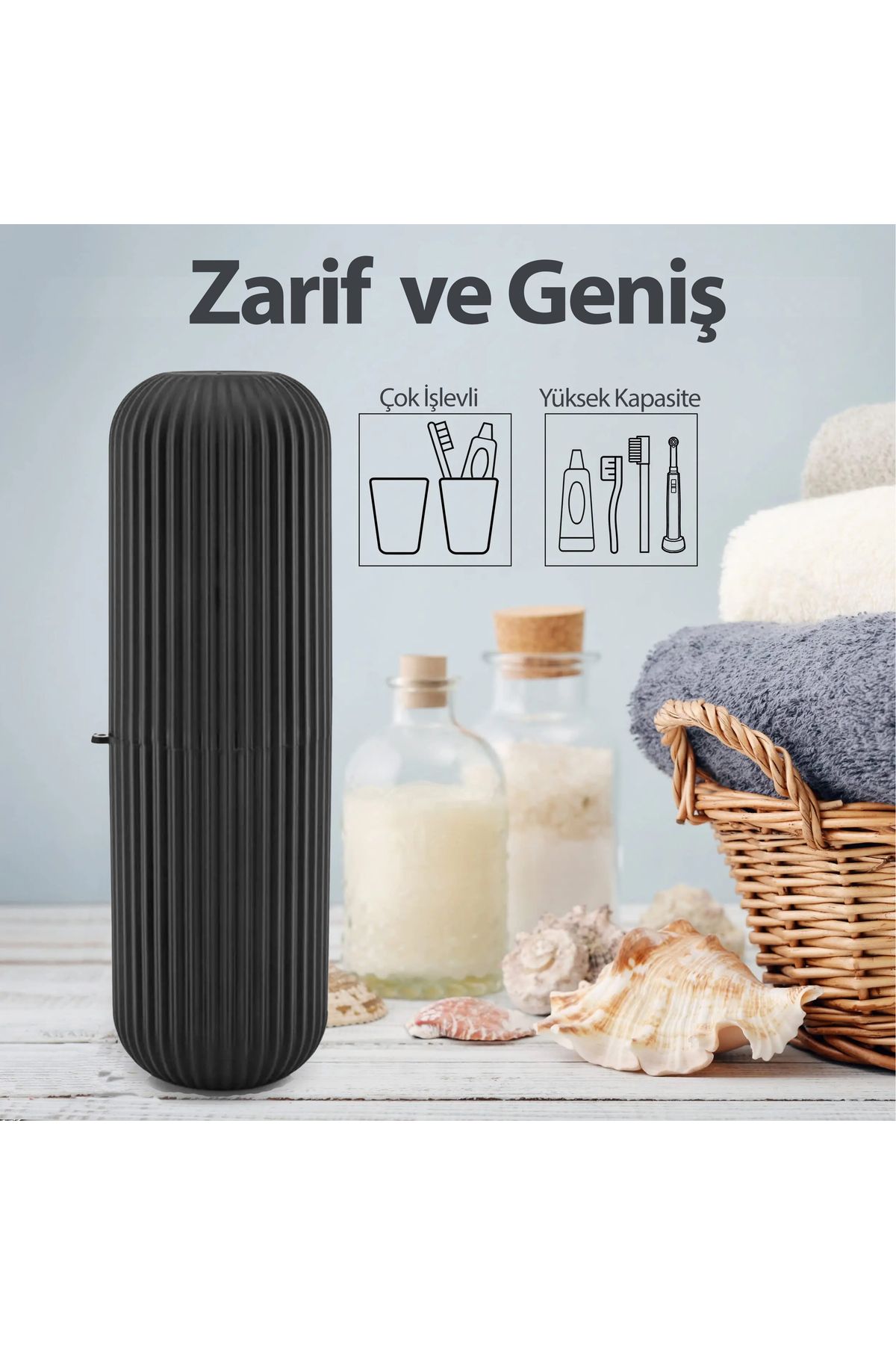 BERYA HOME Seyehat Tipi Aksesuar Taşıma Ve Saklama Kabı, Diş Fırçası Saklama Kutusu, Seyahat Kutusu,