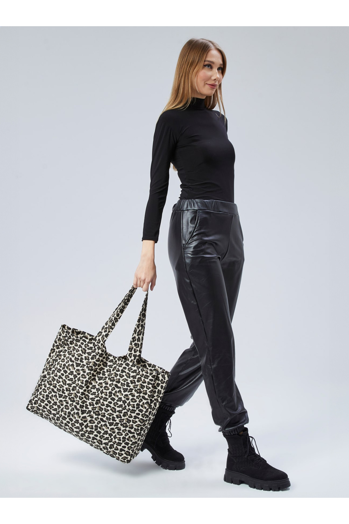Çınar Bez Çanta  Omuz Çantası - Leopar desenli - Çınar Bez Çanta - Görsel 5