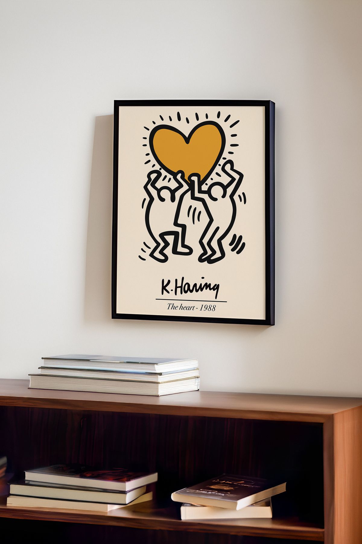 Keith Haring Ahşap Çerçeveli Dekoratif Duvar Tablosu