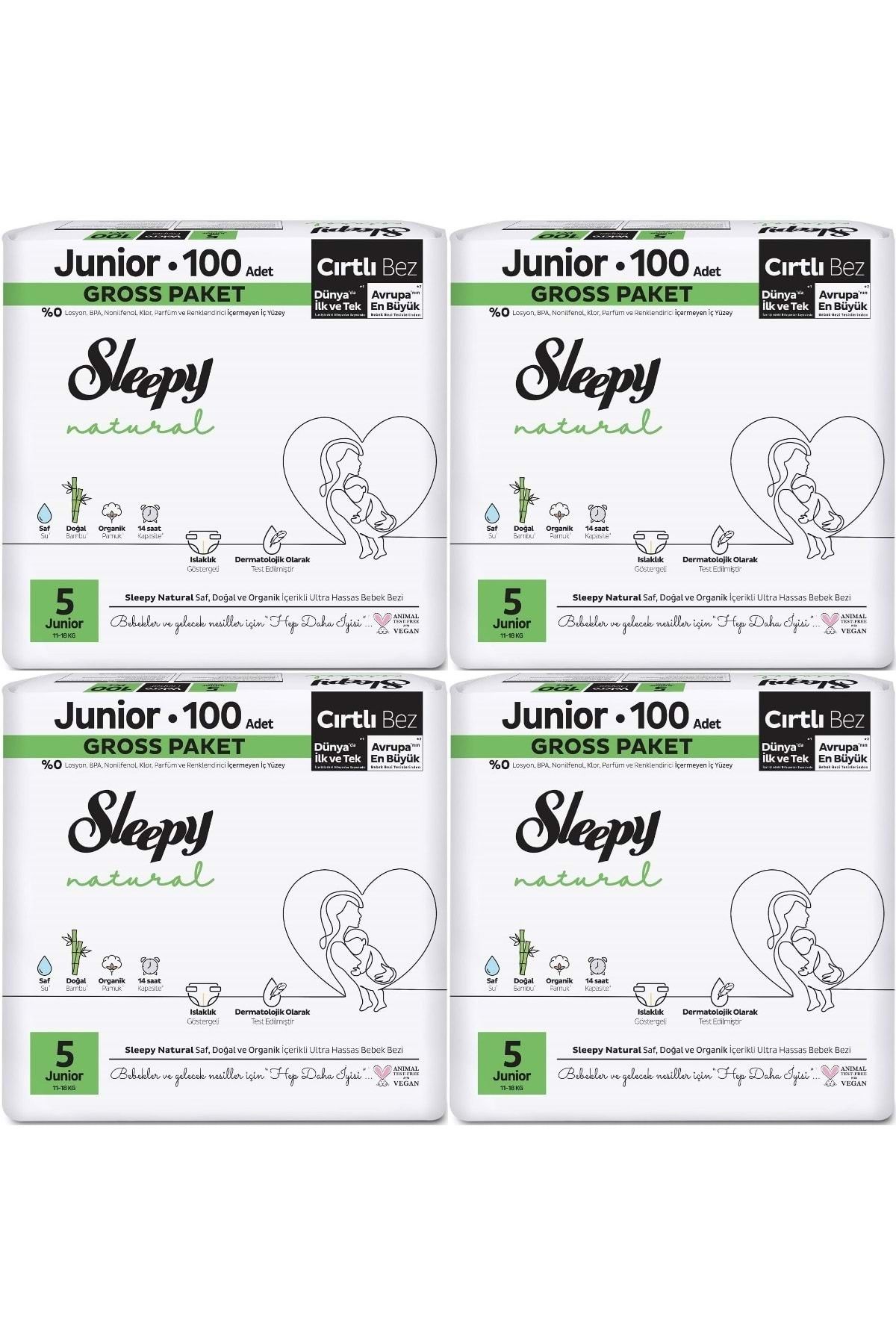 Sleepy Bebek Bezi Natural Beden:5 (11-18KG) Junior 312 Adet Avantaj Ultra Pk