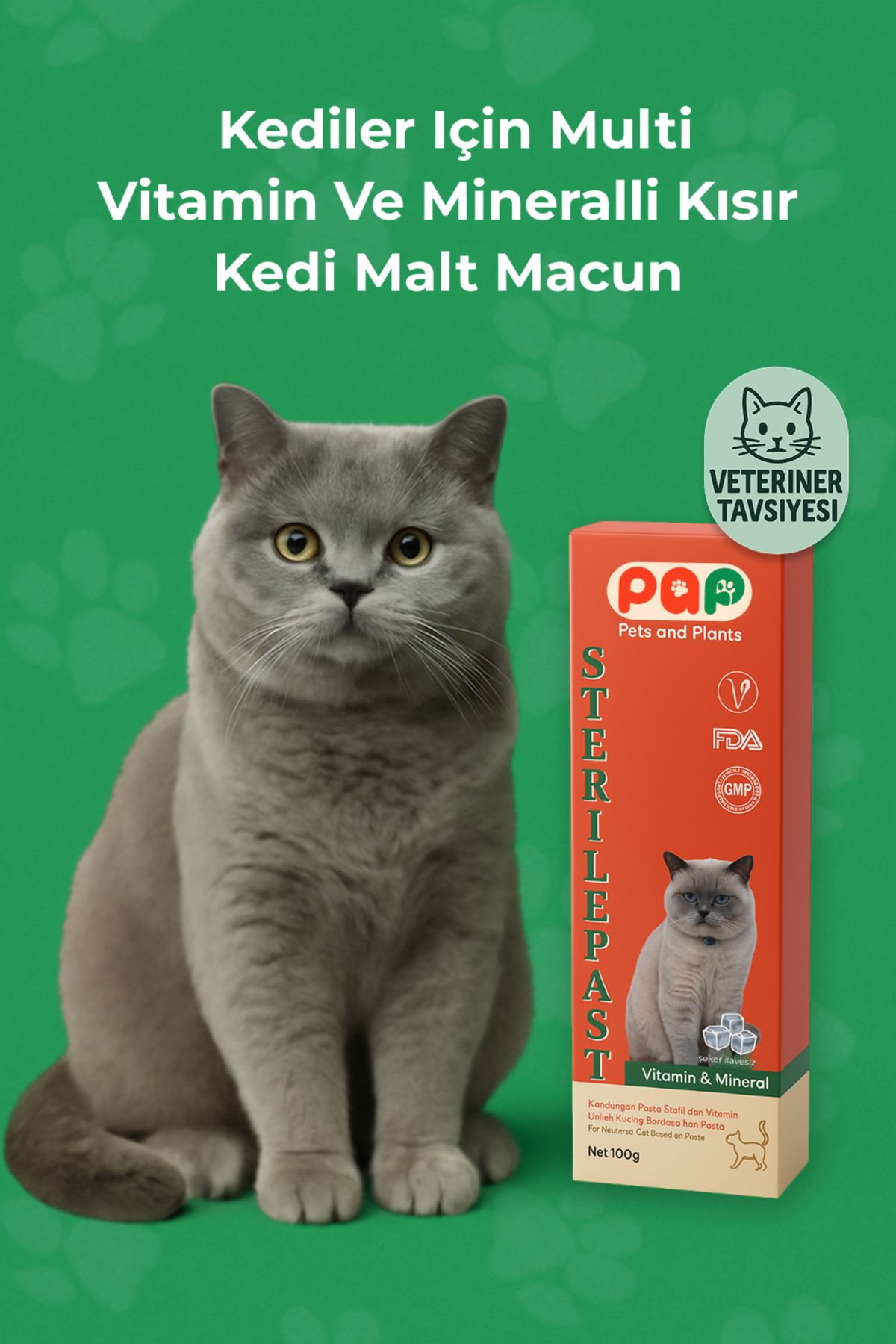 Pets and Plants Sterile Paste Kısırlaştırılmış Kediler Için Multi Vitamin Ve Mineralli Kısır Kedi Malt Macun 100 gr