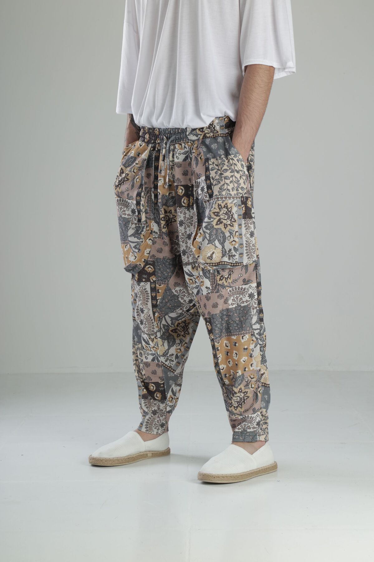COCOPELLI-Ethnic Patterned Avant-Garde Baggy Pants 2