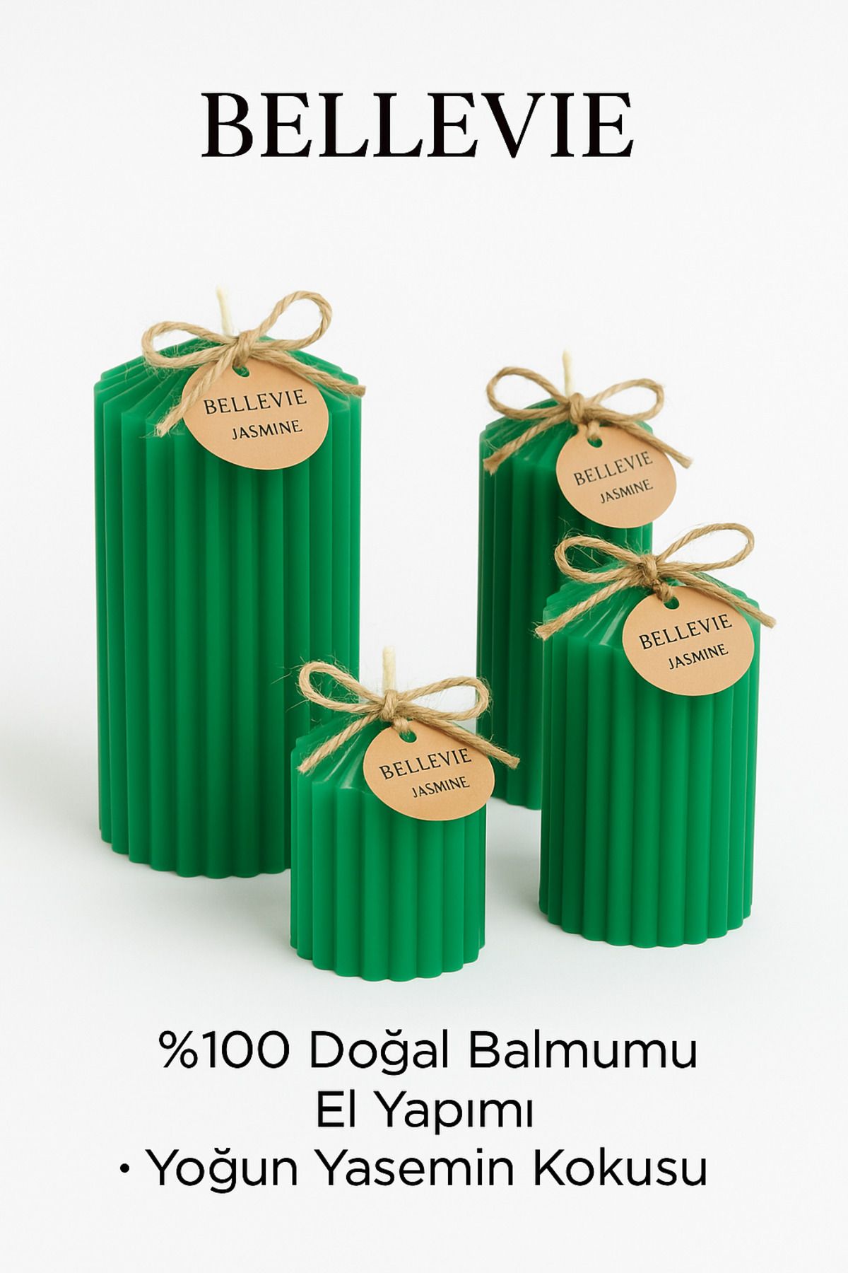 Handmade Dekoratif mumlar bellevie candles 4'lu mum seti doğal el emeği