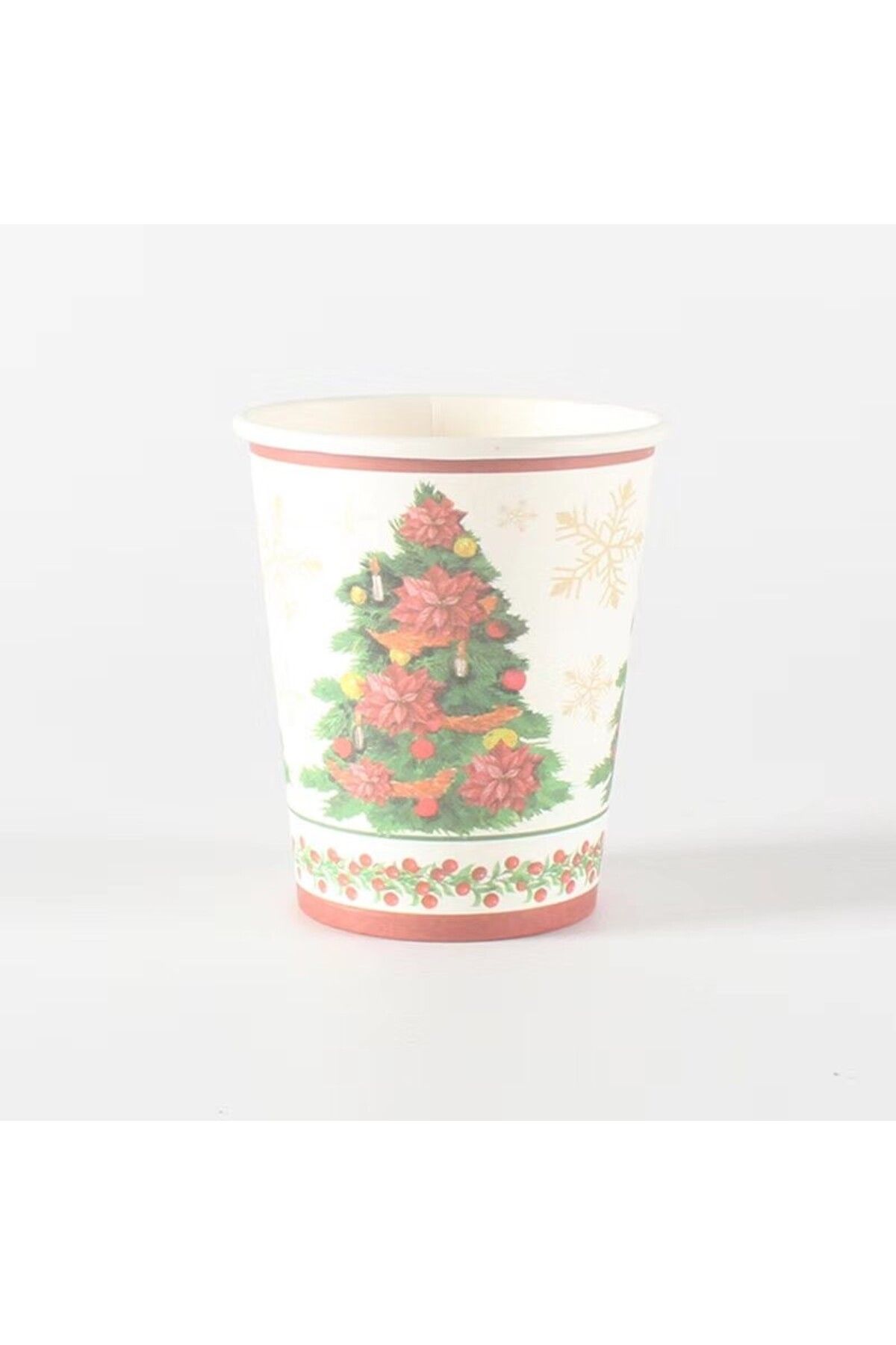 Teo-Set of 10 Glasses, Christmas Tree Print, Cardboard, 250 - 300 ml, 7.5 x 8.4 x 5.3 cm, Multicolor 2