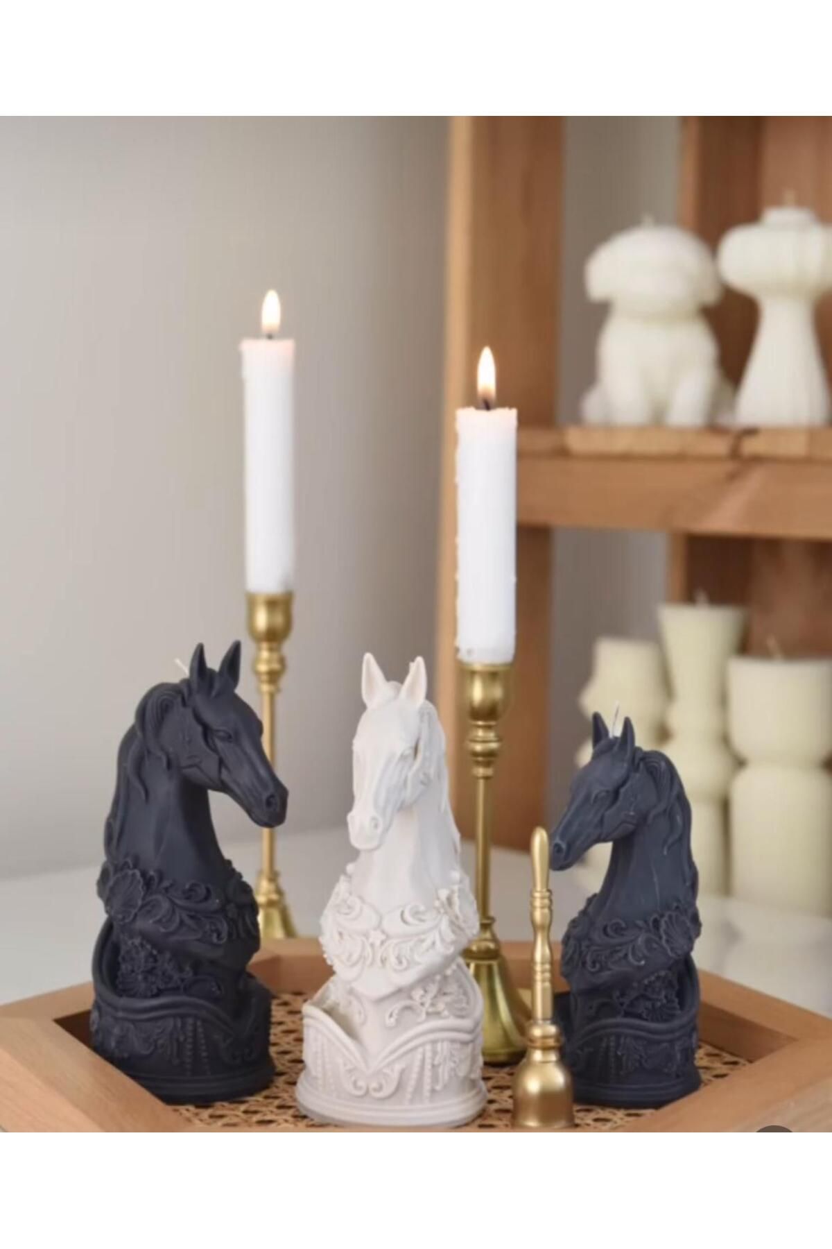 SCA CANDLE Dekoratif Mum Kırık Beyaz At Candle