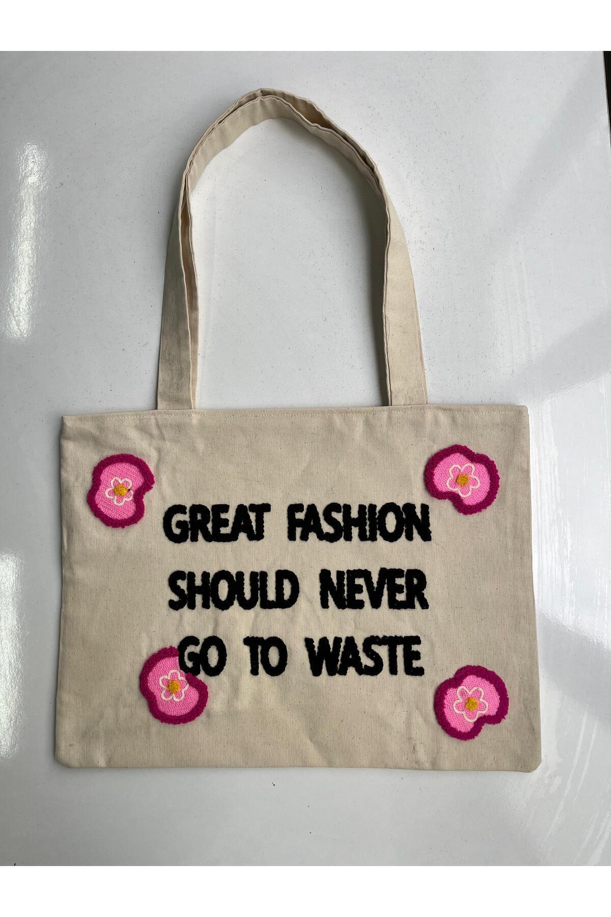 Rell Home Great Fashion Pembe Desenli Punch İşlemeli Yazlık Plaj Çanta ...