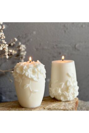 SCA CANDLE Dekoratif  Gül Sevgililer Günü Anneler Günü Vanilya Kokulu Rattan ...