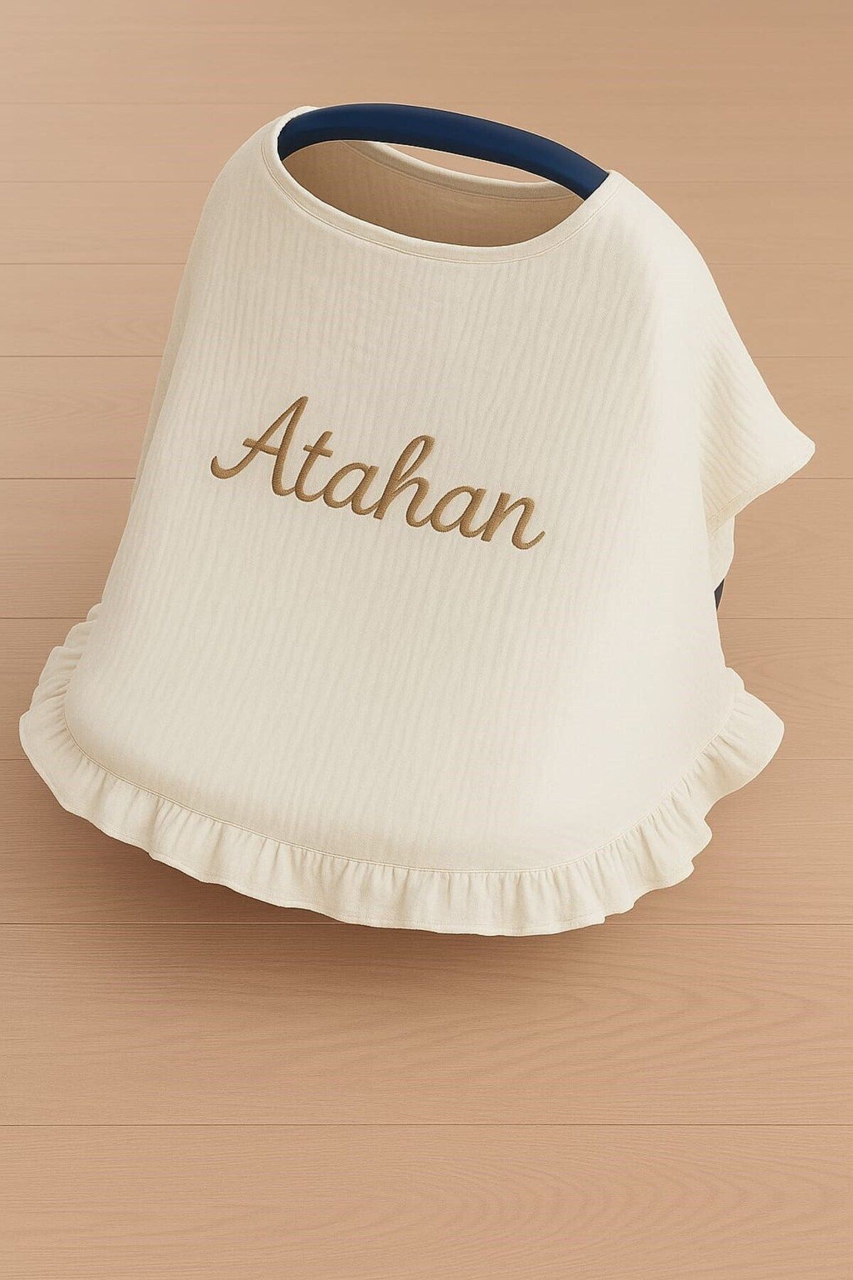 Tly Home Textiles NAKIŞLU PUSET-EMZİRME ÖRTÜSÜ ÇİFT KULLANIM