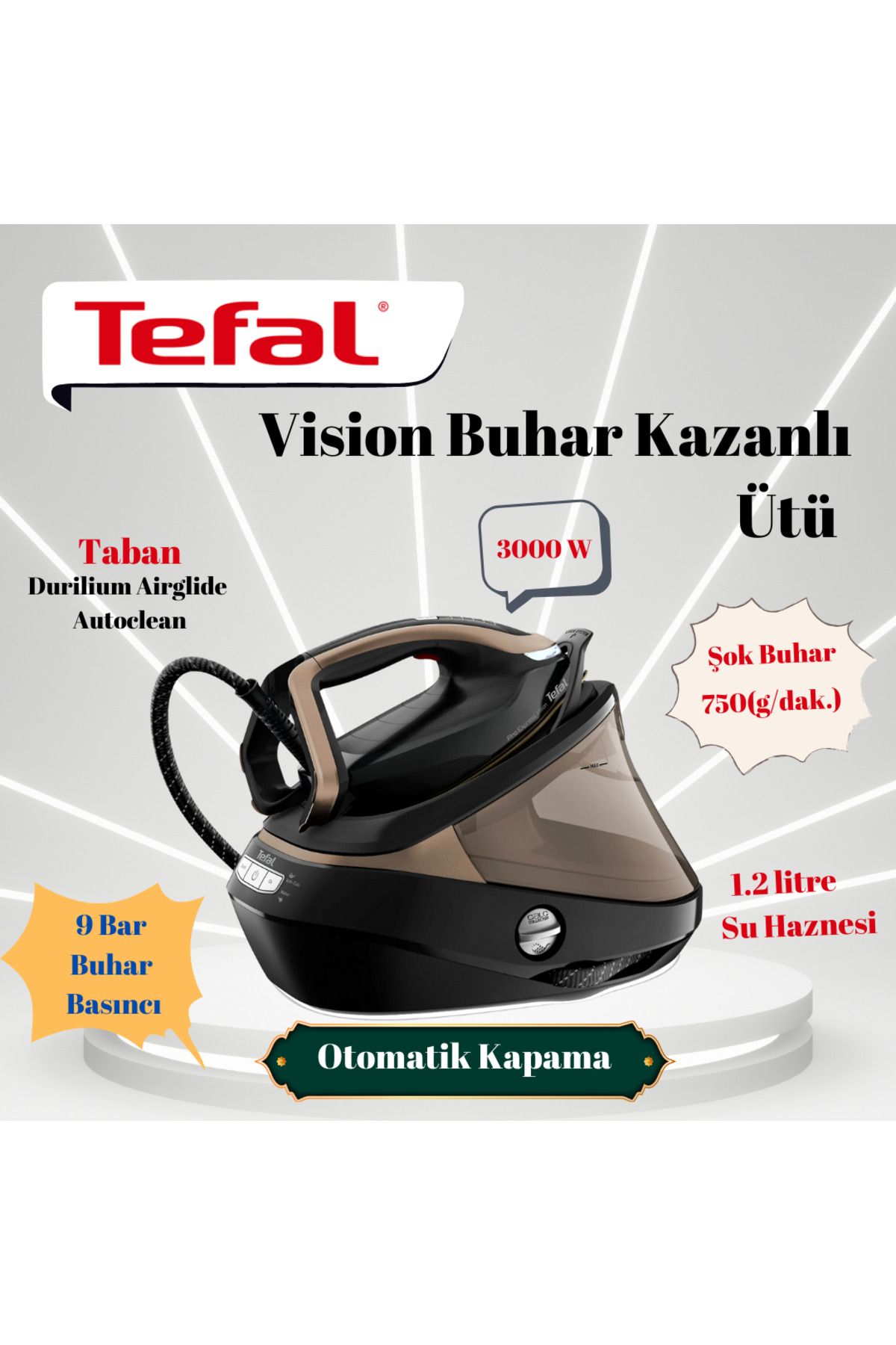 TEFAL GV9820 Pro Express Vision Buhar Kazanlı Ütü - 1830008265
