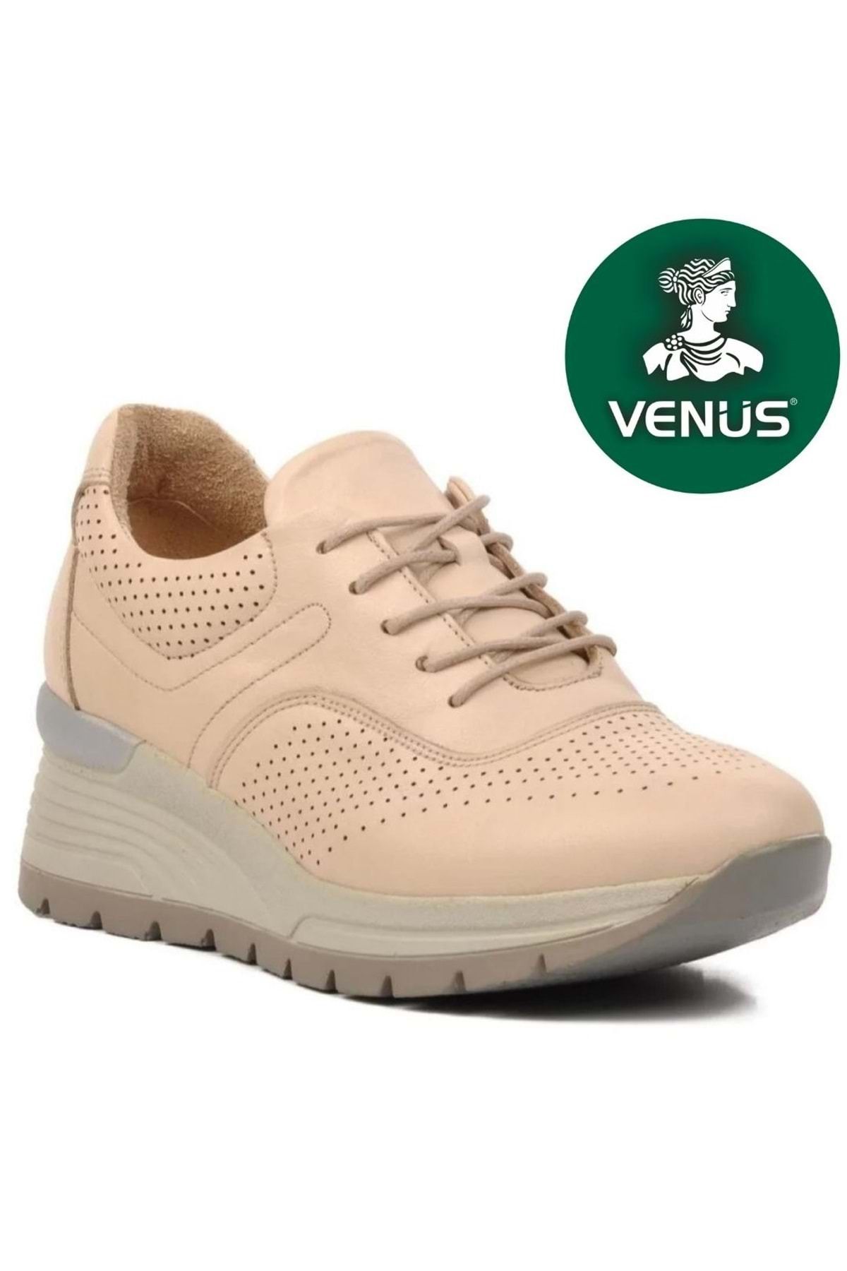 Kids Club Shoes Venüs Alpenus Hakiki Deri Ortopedik Oxford Kadın Aır-Flow Taban Klasik Ayakkabı BEJ