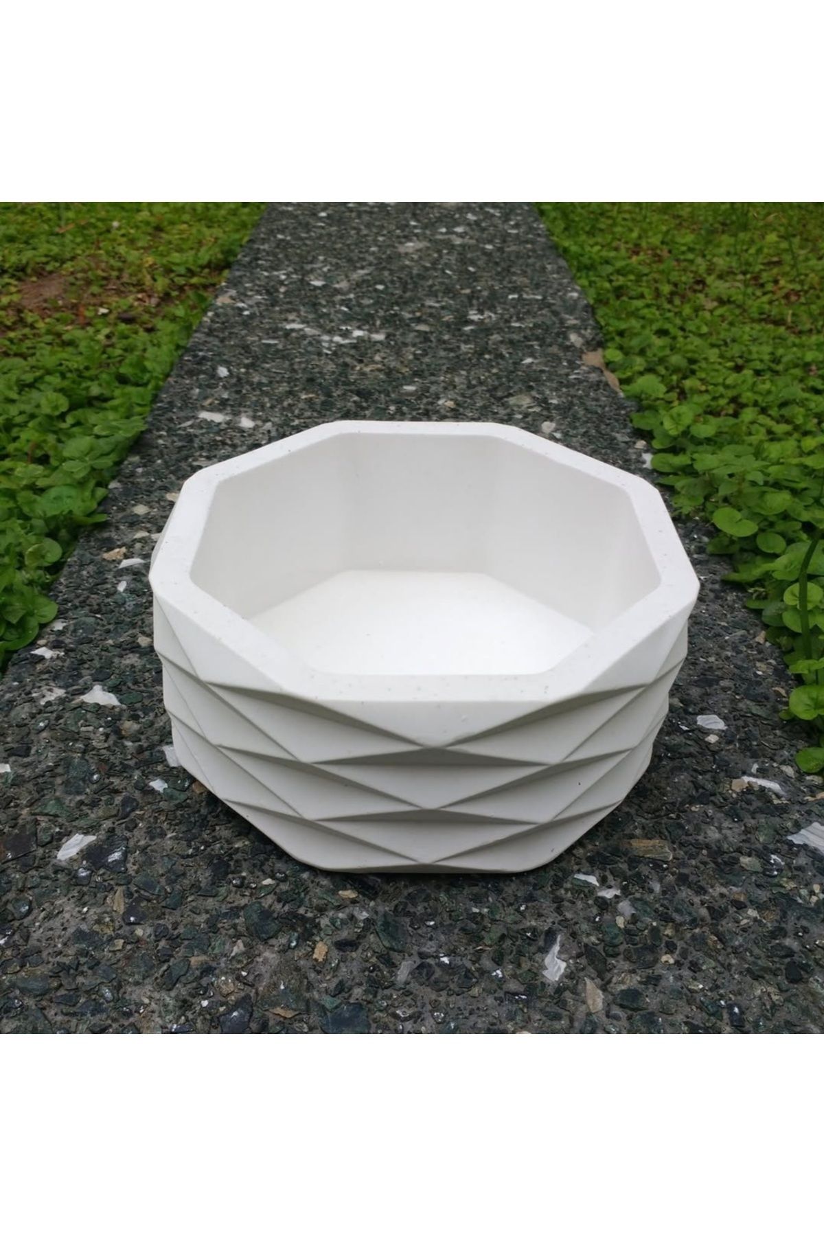 Lemonhouse Elmas Kesim Beton Sukulent Kaktüs Saksısı 15 cm