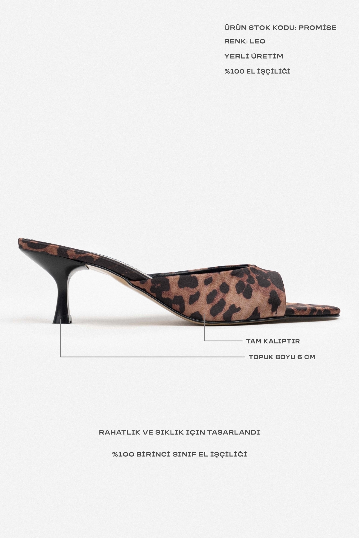 NİŞANTAŞI SHOES Promise Leo Saten Sivri Burun Kadın İnce Topuklu Terlik görsel 2