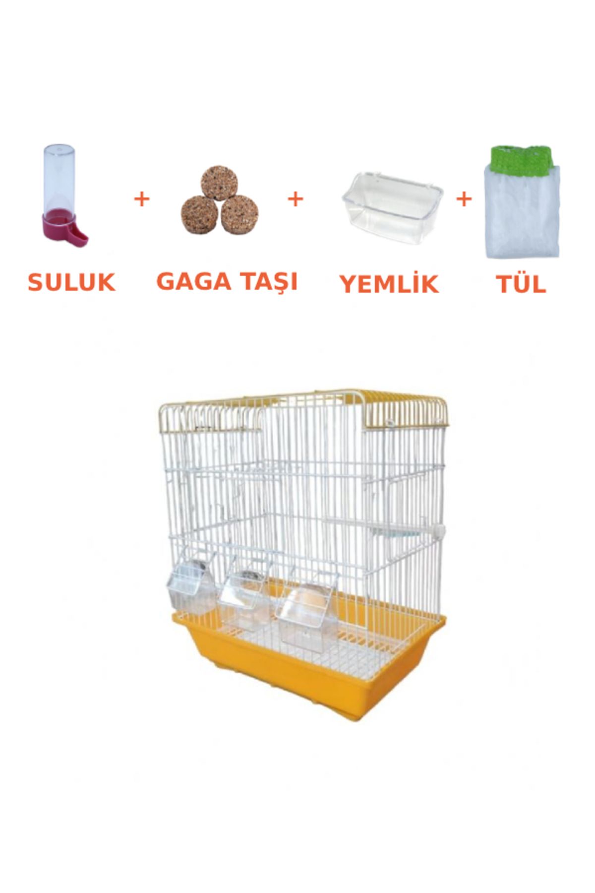 shop 3 Yemlikli Kuş Kafesi Tül Suluk Mamalık Gaga Taşı