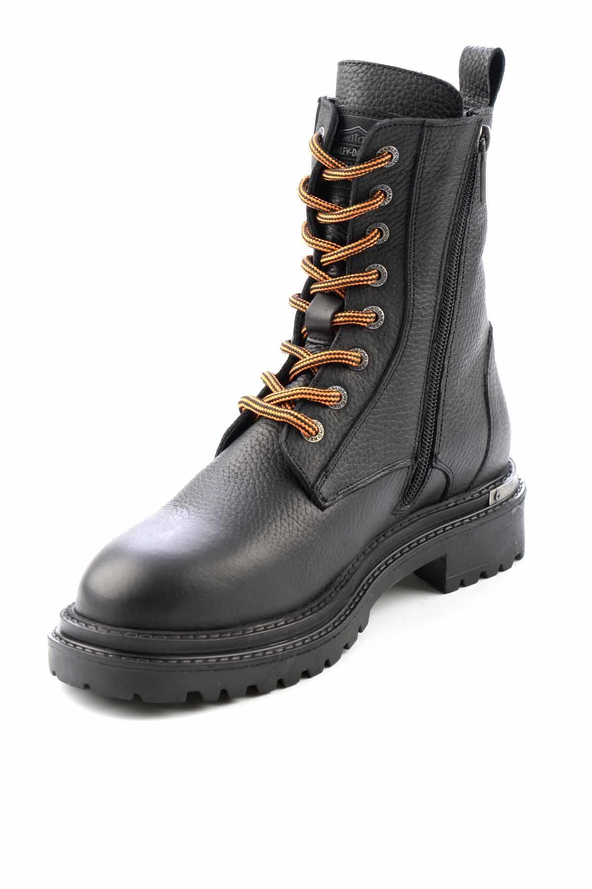Black Leather Kadın Bot & Bootie HD0777002303