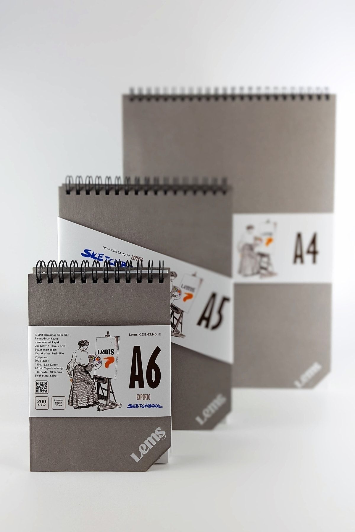 Lemsstudio-Experto A6 Sketchbook 200g. 80 Pp. 40 Sheets Hard Cover Sketchbook 8