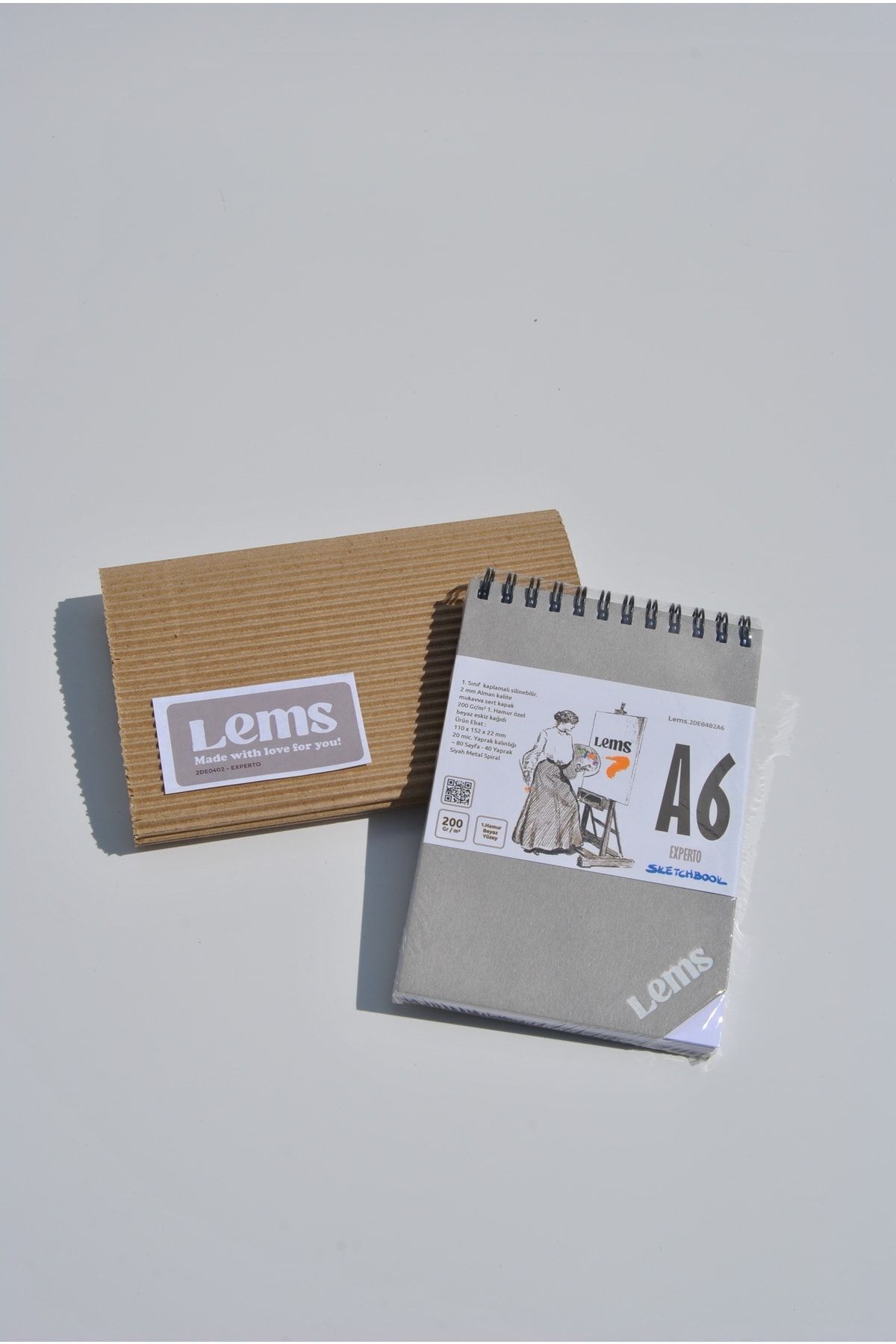 Lemsstudio-Experto A6 Sketchbook 200g. 80 Pp. 40 Sheets Hard Cover Sketchbook 6
