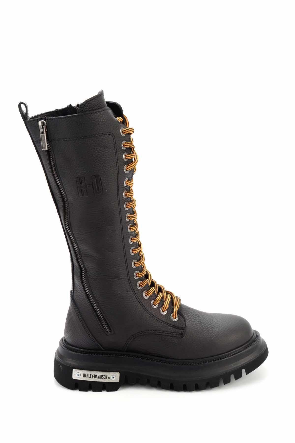 چکمه و بوت مشکی زنانه چرم HD0777056203 Harley Davidson