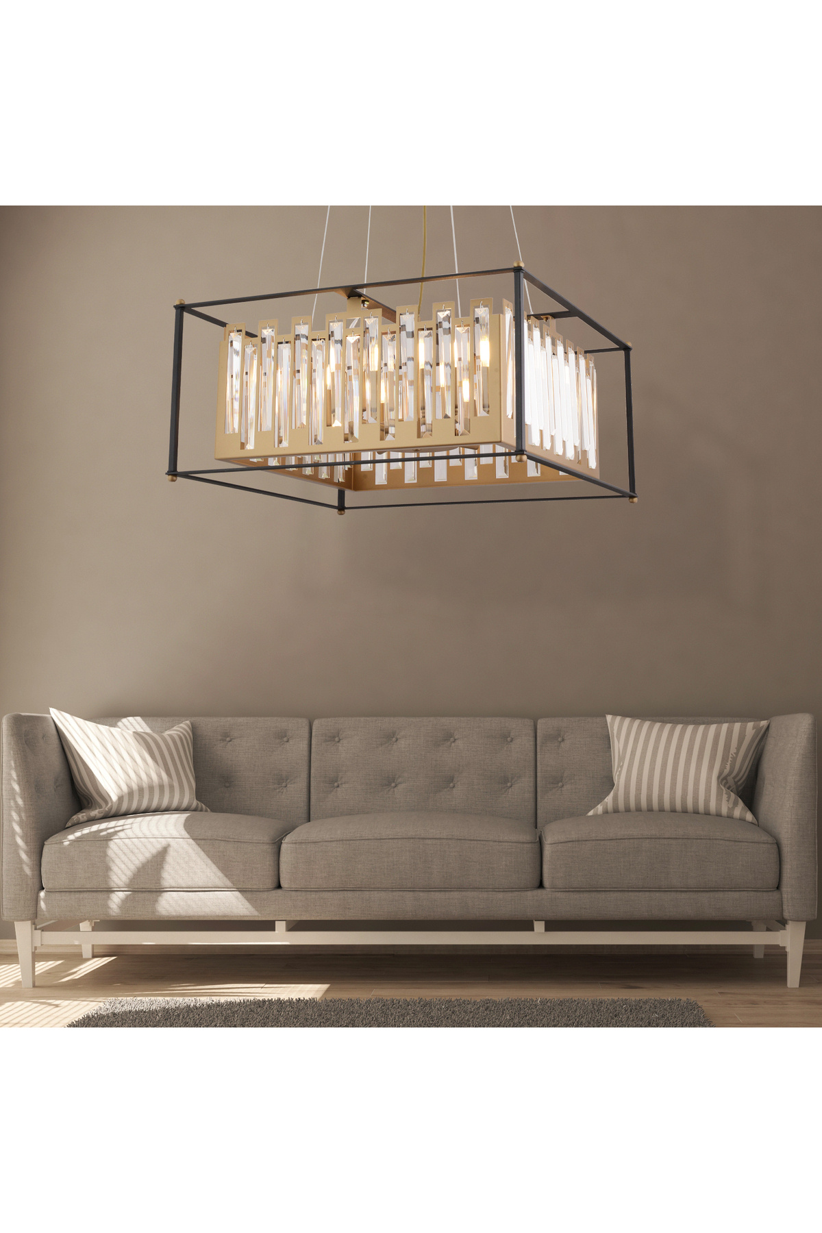 Apliqa-Lustra Cristal HubRom, ADRAN 3916-06-BL-FR 56x100 cm 6xE14-40W Negru /Antiq 2