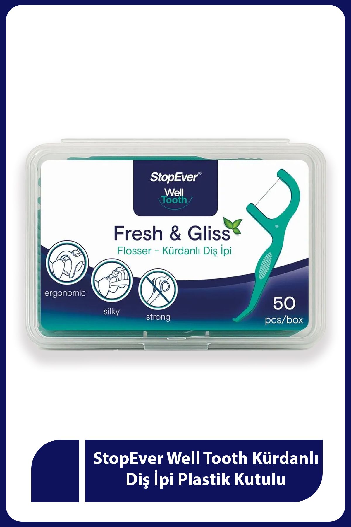 StopEver Well Tooth – Fresh & Gliss – Kürdanlı Diş İpi Plastik Kutulu