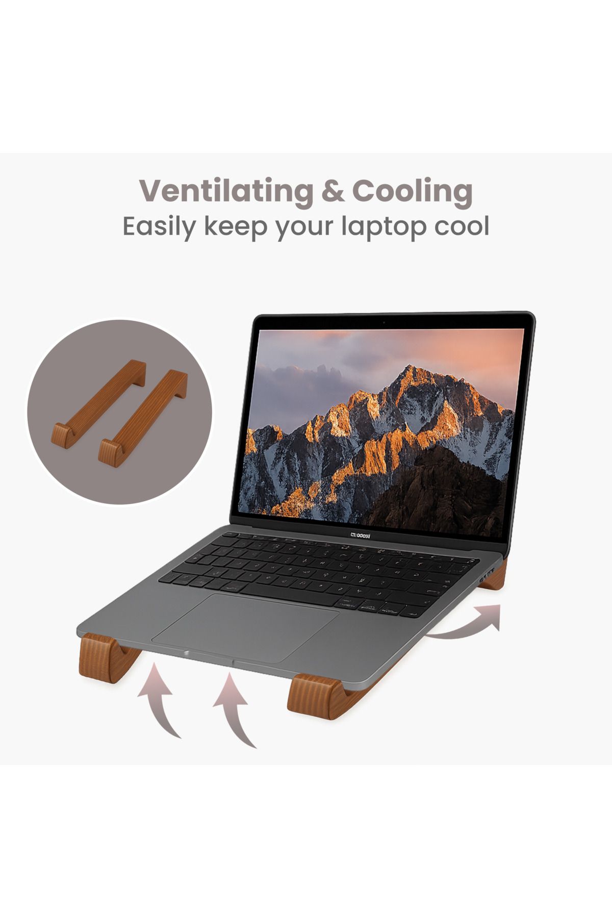 Fida Modern Ahşap Laptop Standı | Ergonomik ve Şık Tasarım
