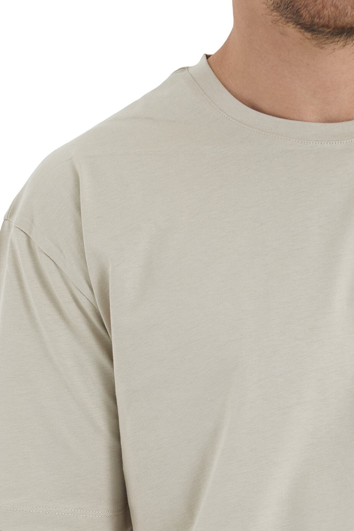 Adams-Men's Basic Oversize Crew Neck 100% Cotton Short Sleeve T-shirt 4
